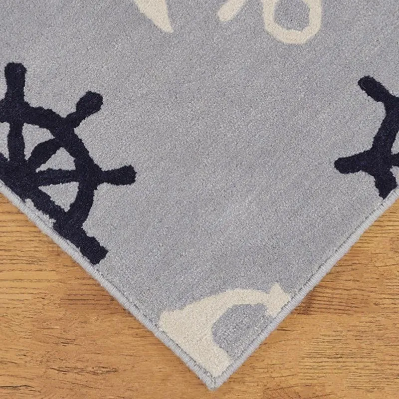 Anchors Hand Tufted Aweigh Kids Wool & Nylon Carpet - Blue media 6