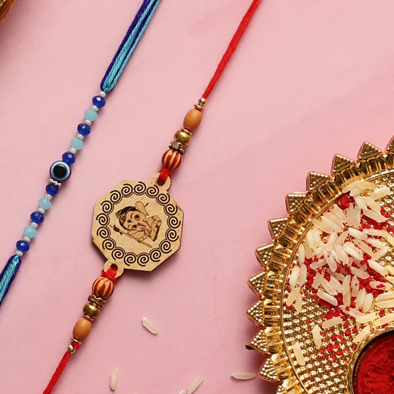 Vinayaka Rakhi with Roli Chawal - Three Piece Set media 3