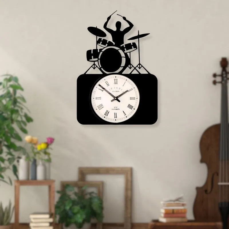 Musicband Steel Analog Wall Clock - Black media 3