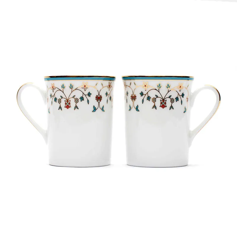 Gilded Mavi Classic 24k Gold Brushed Porcelain Coffee Mug (300 mL Each) - Set Of Six media 4