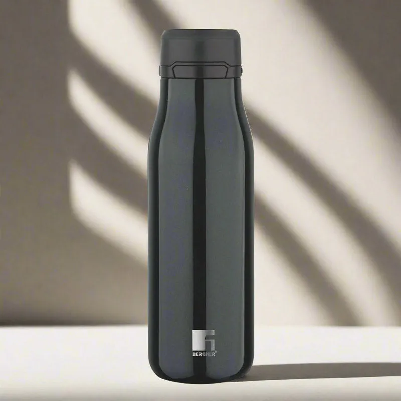 Bergner Walking Liquid Luxe Thermosteel Hot And Cold Flask (Black) - 500 mL media 1