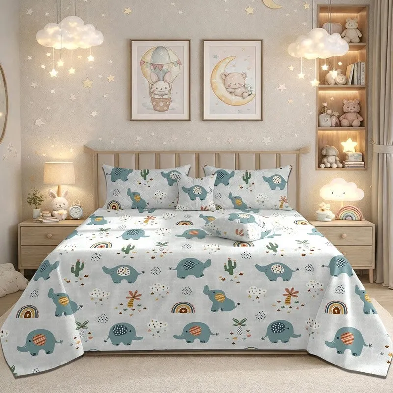 Baby Elephant GlaceCotton Kids Bedding Set (180 GSM) - Five Piece Set media 3