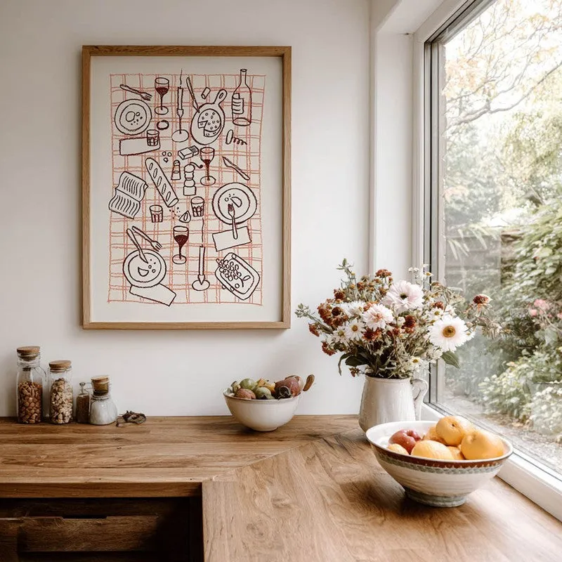 Bistro Bloom Archival Canvas Wall Art - Brown media 8