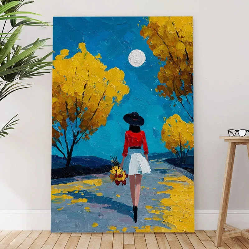 Moonlit Autumn Walk Canvas Wall Art media 6