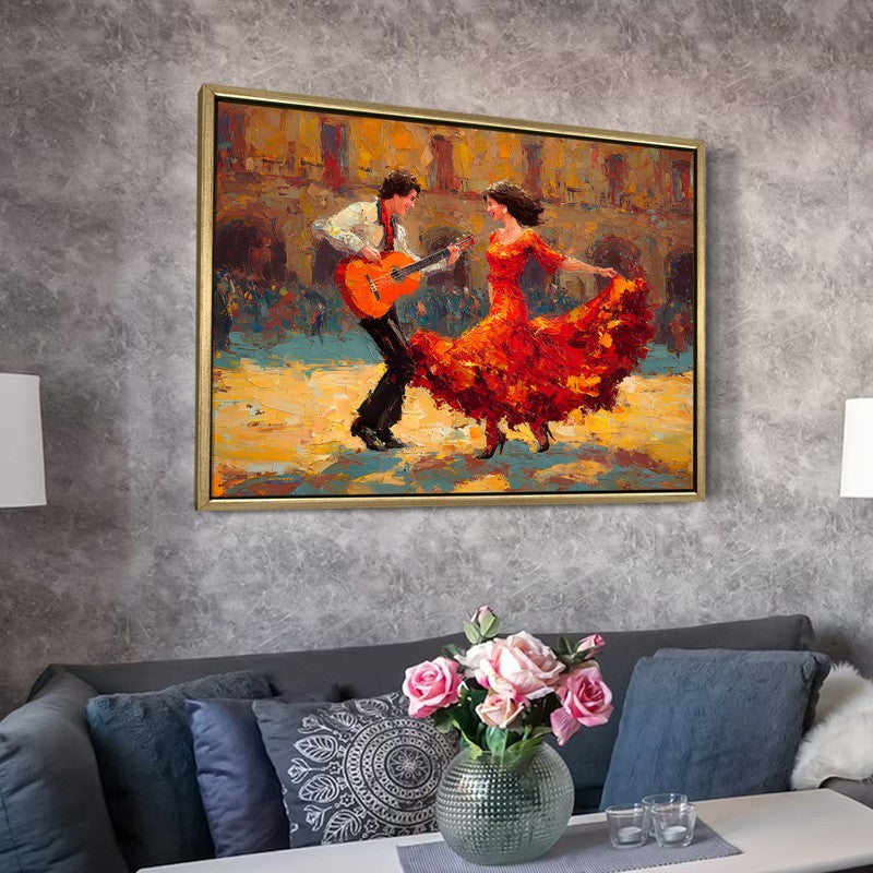 Scarlet Dance Canvas Wall Painting With Frame media 6