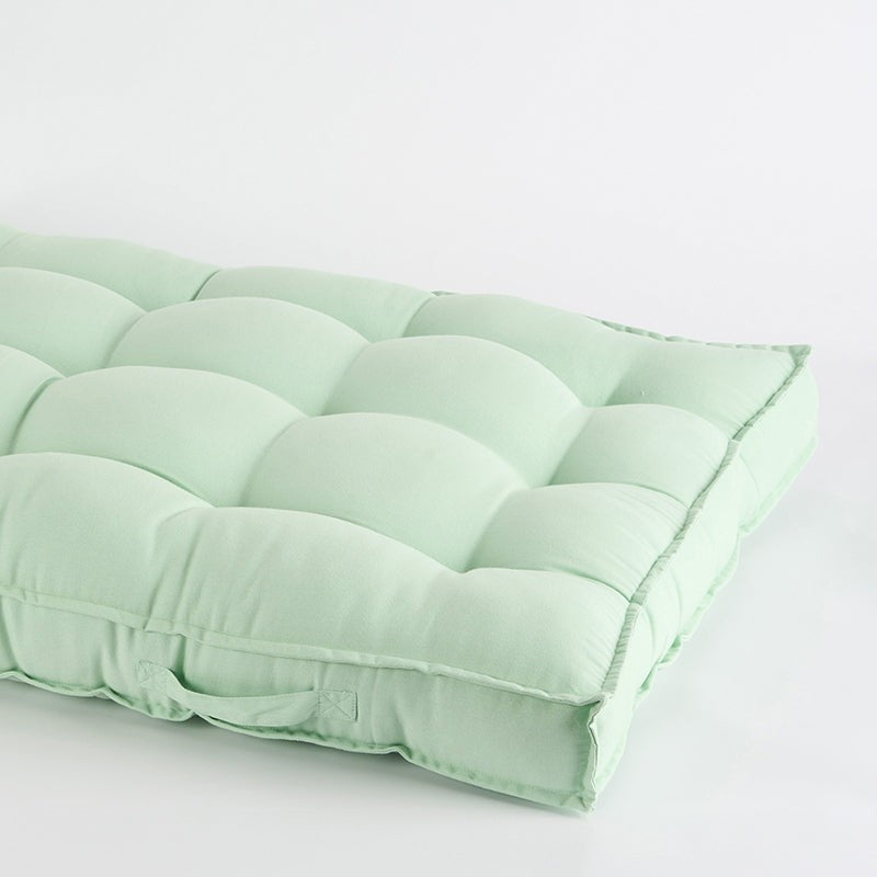 Plushport Solid Cotton Floor Cushion (Green) - Set Of Two media 3