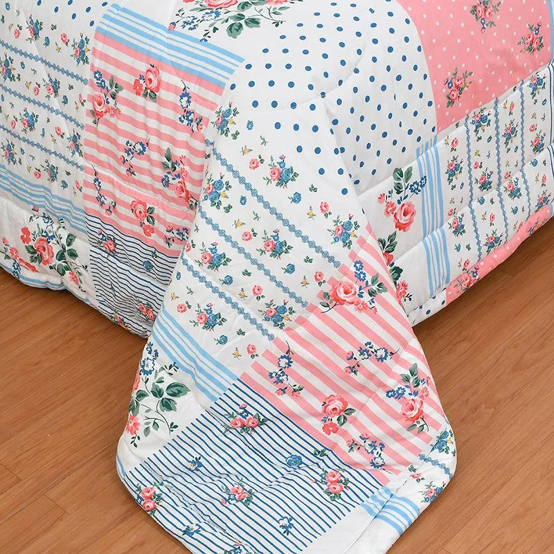 Pink Bloom Grid Floral Comforter - 150 GSM media 3