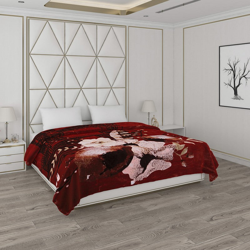Monte Carlo Crimson Bloom Blanket - 600 GSM