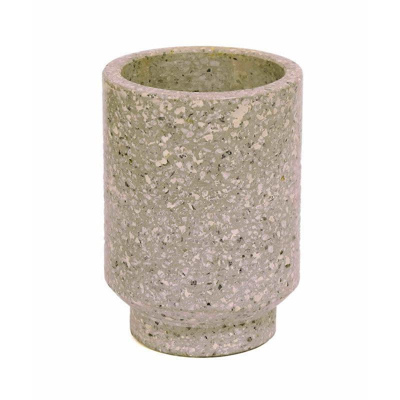 Grey Terrazzo Cylindrical Hand Crafted Marble Planter media 4
