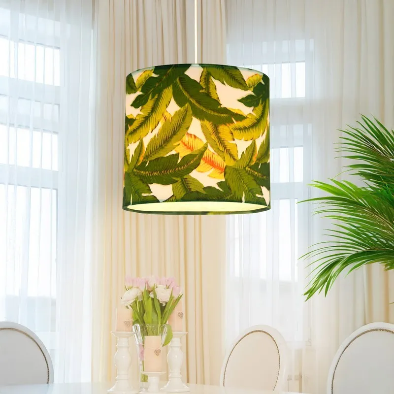 LustraGlow Metal & Fabric Ceiling Lamp media 2