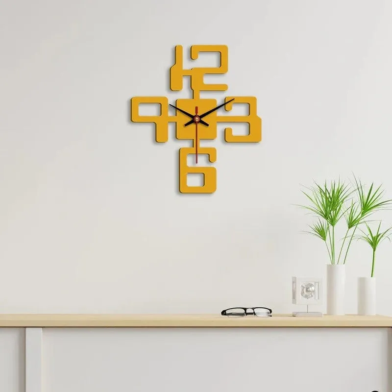 Bold Dial Number Wooden Wall Clock media 3