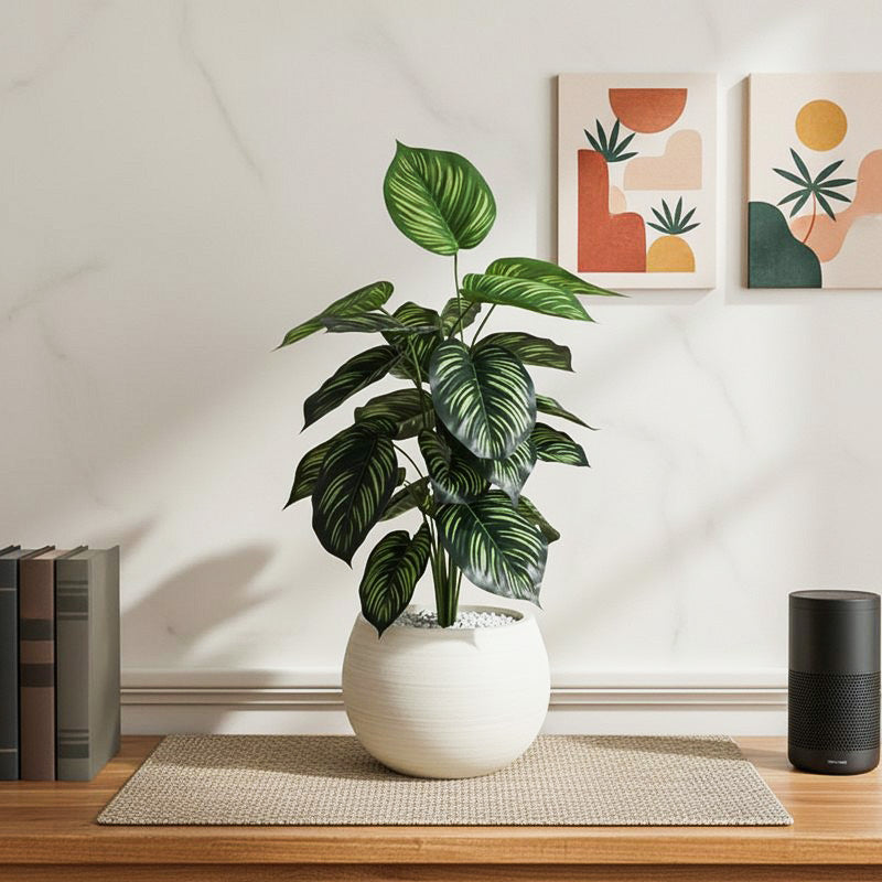 Mella Artificial Plant With Black Plastic Pot - 2.6 Feet