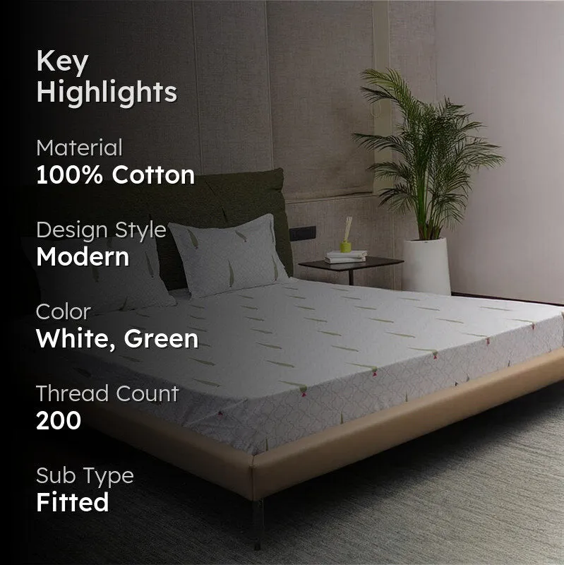 Urban Space Palm Fir Cotton Bedsheet - 200 TC media 2