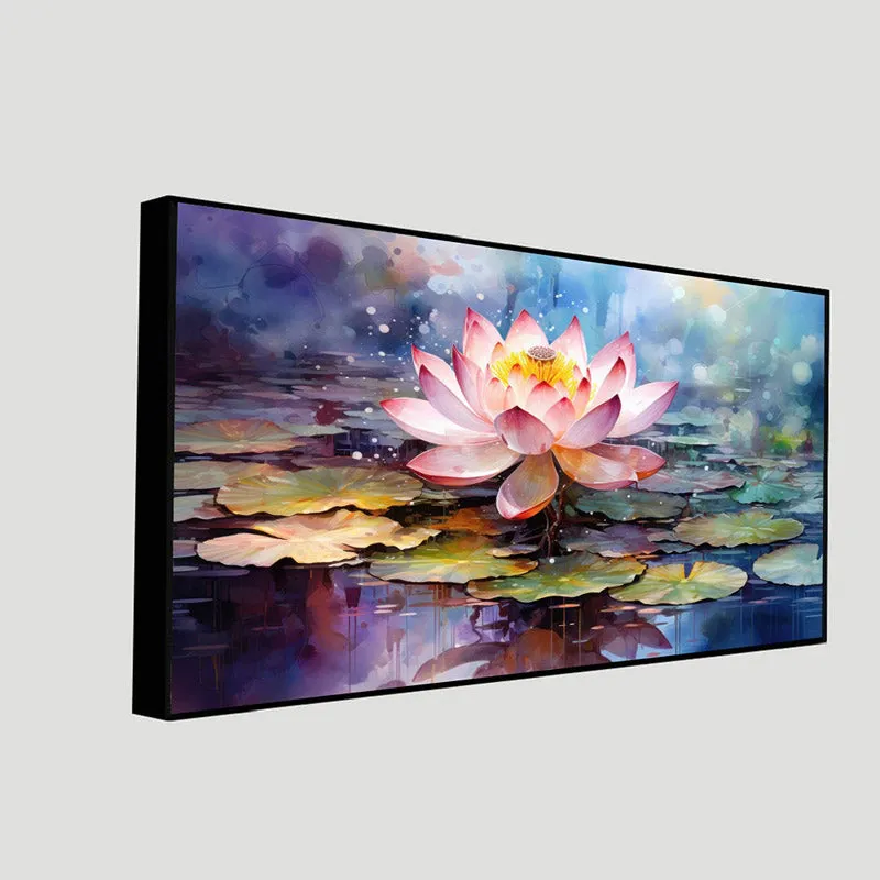 Lotus Blush Canvas Wall Painting With Frame media 8