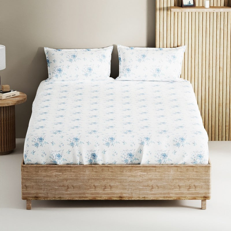 Novira Cotton Bedsheet (Blue) - 144 TC media 3