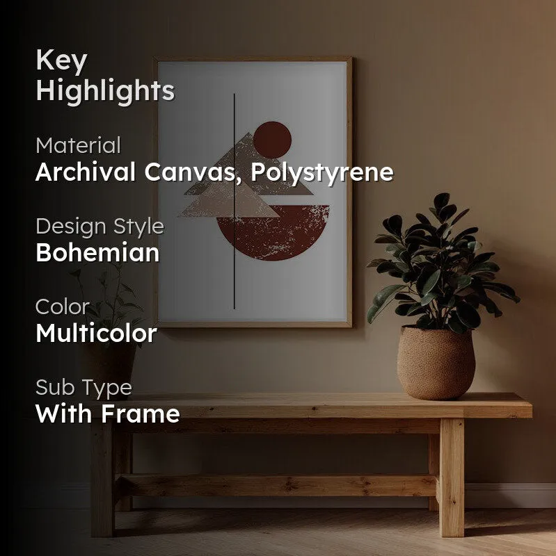 Earthy Axis Canvas Wall Painting With Brown Frame media 2