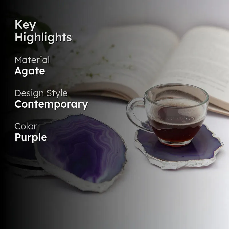 Vesto Brazilian Agate Coaster (Purple) - Set Of Four media 2
