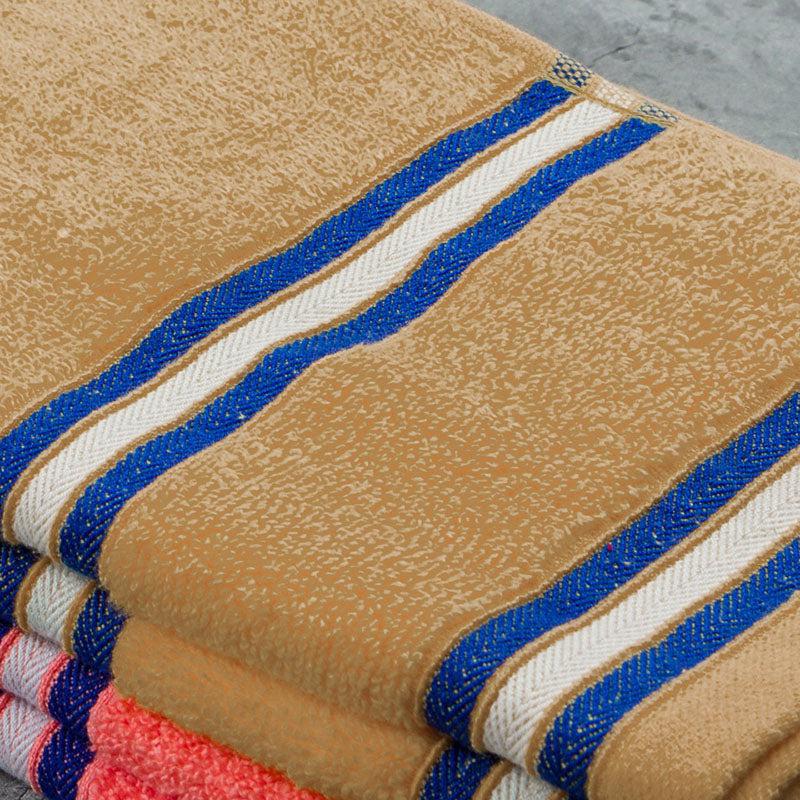 Nautica Dove Dual Down Cotton Hand Towel (Beige & Coral) - Set Of Four media 5