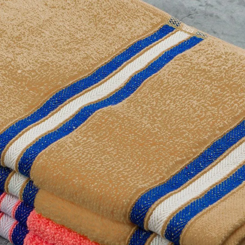 Nautica Dove Dual Down Cotton Hand Towel (Beige & Coral) - Set Of Four media 5