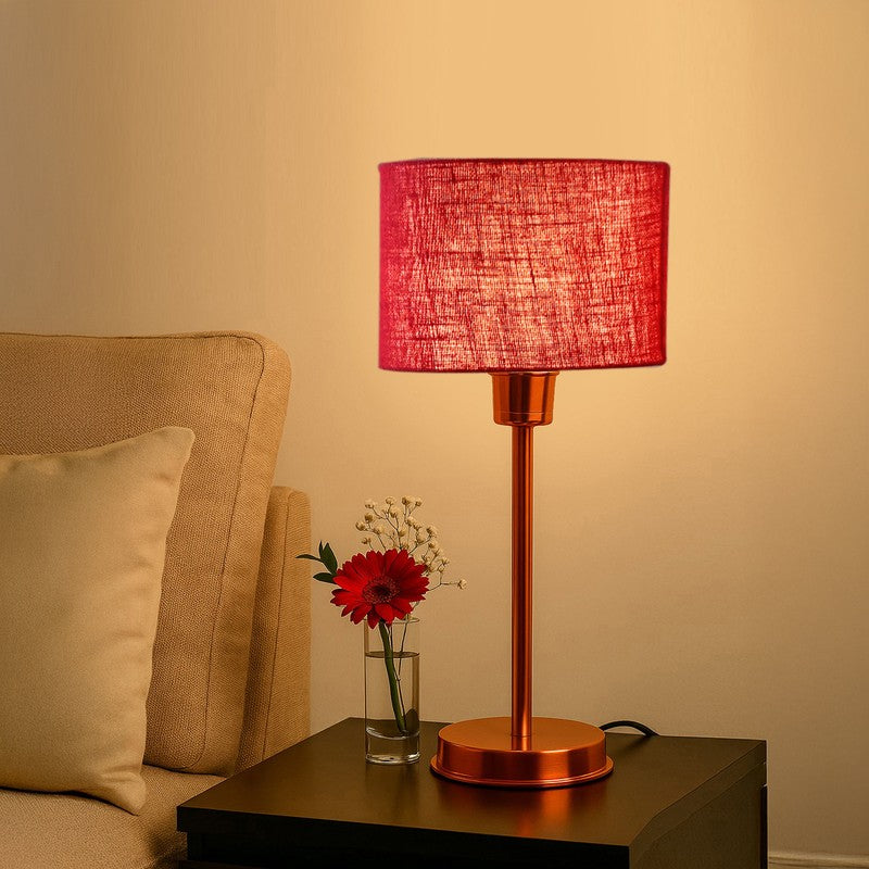 Kavira Enzo Metal Table Lamp - Maroon media 3