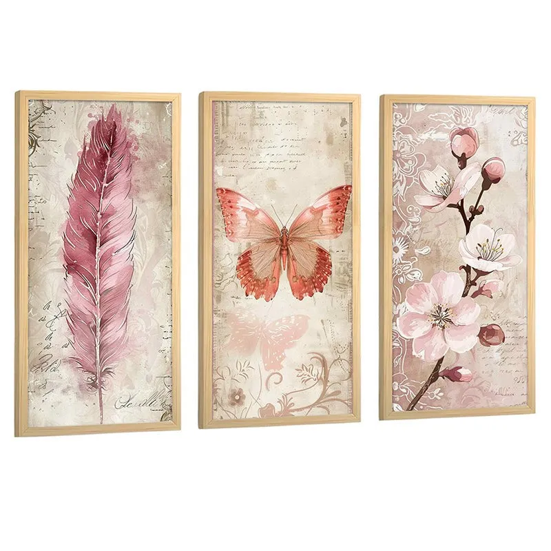 Butterflies Of Avalon Wall Painting With Frame - Set of Three media 4
