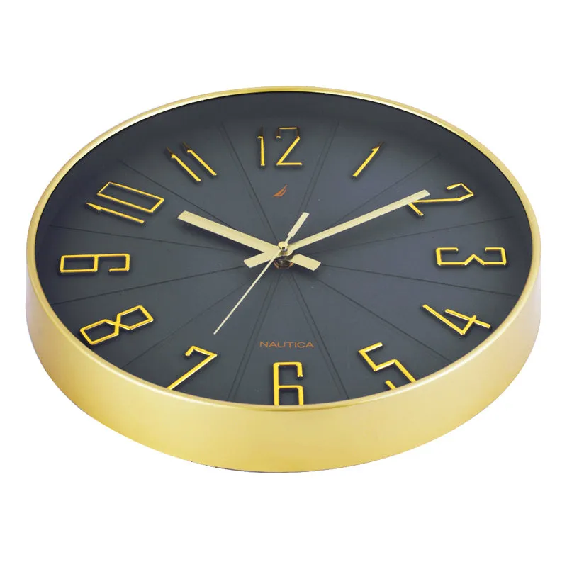 Caldre Analog Wall Clock -Black & Gold - 4