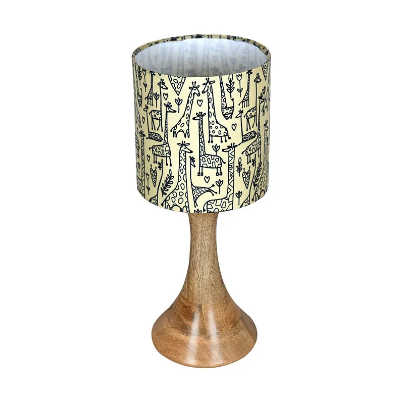 Doodled Savannah Grace Fabric Table Lamp - Ivory,Brown media 3