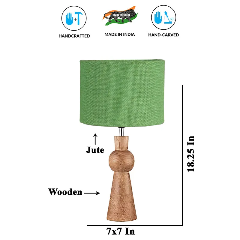 Angler Jute Wooden Table Lamp - Green,Brown media 6