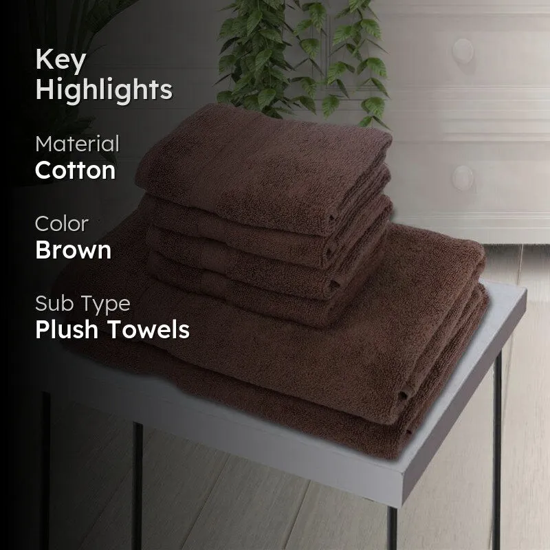 Misora Hand & Face Towel Combo (Brown) - Six Piece Set media 2