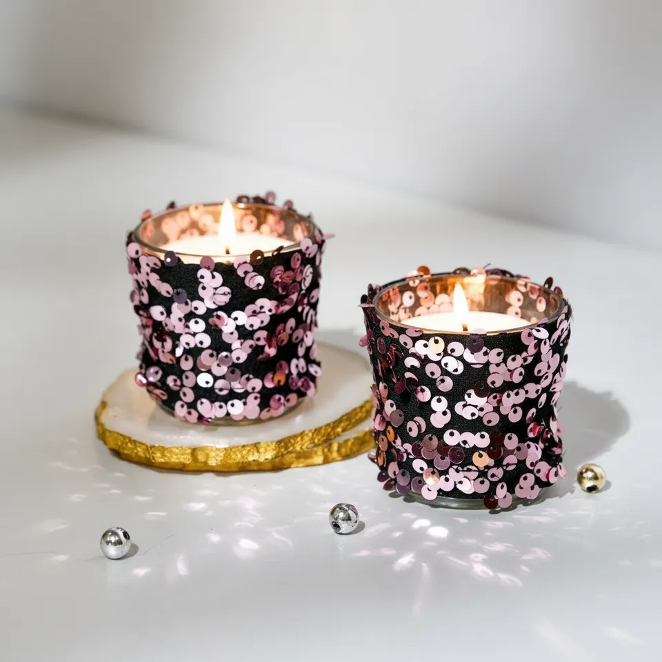 Champagne Pink - Set of 2 Scented Votive Candles media 1