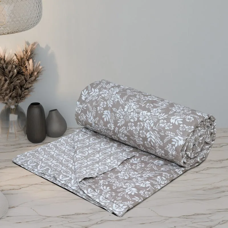 Floral Sprinkle Printed Cotton Dohar (Brown) - 120 GSM media 4