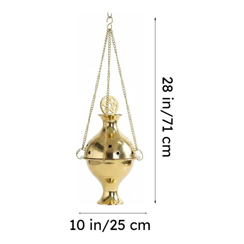 Brass Dena Hanging Loban Dhoop Holder media 6