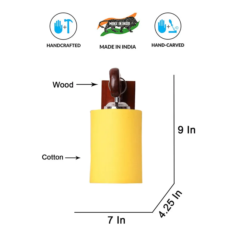 Klarion Wooden Wall Lamp - Yellow media 6