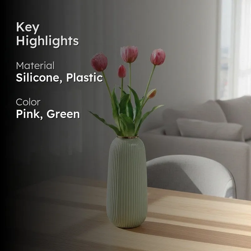 Tulip Artificial Flower Bunch - Pink media 2