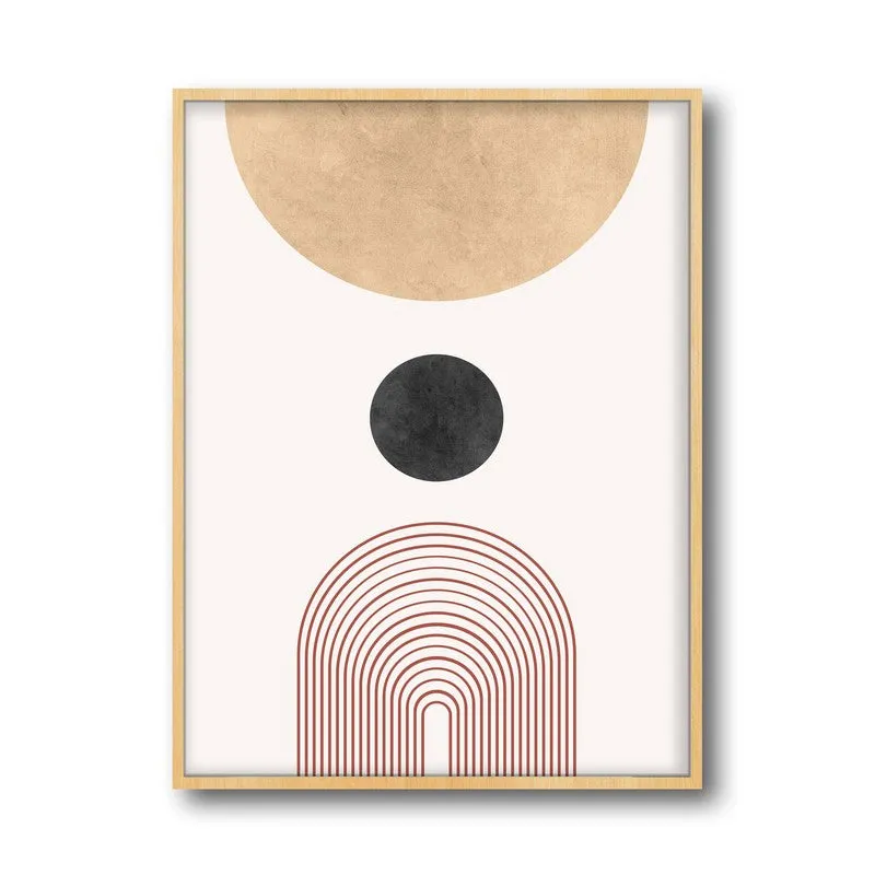 Abstract Equilibrium Canvas Wall Painting With Brown Frame media 3