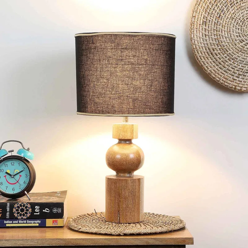 Orbium Wooden Table Lamp - Black,Brown media 1