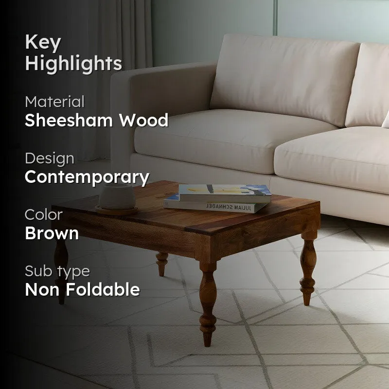Oervon Sheesham Wooden Center Table - Dark Brown media 2