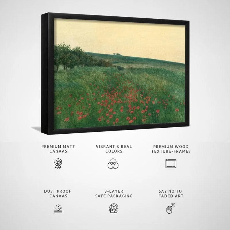 Red Poppies Canvas Wall Painting - Black Frame media 6