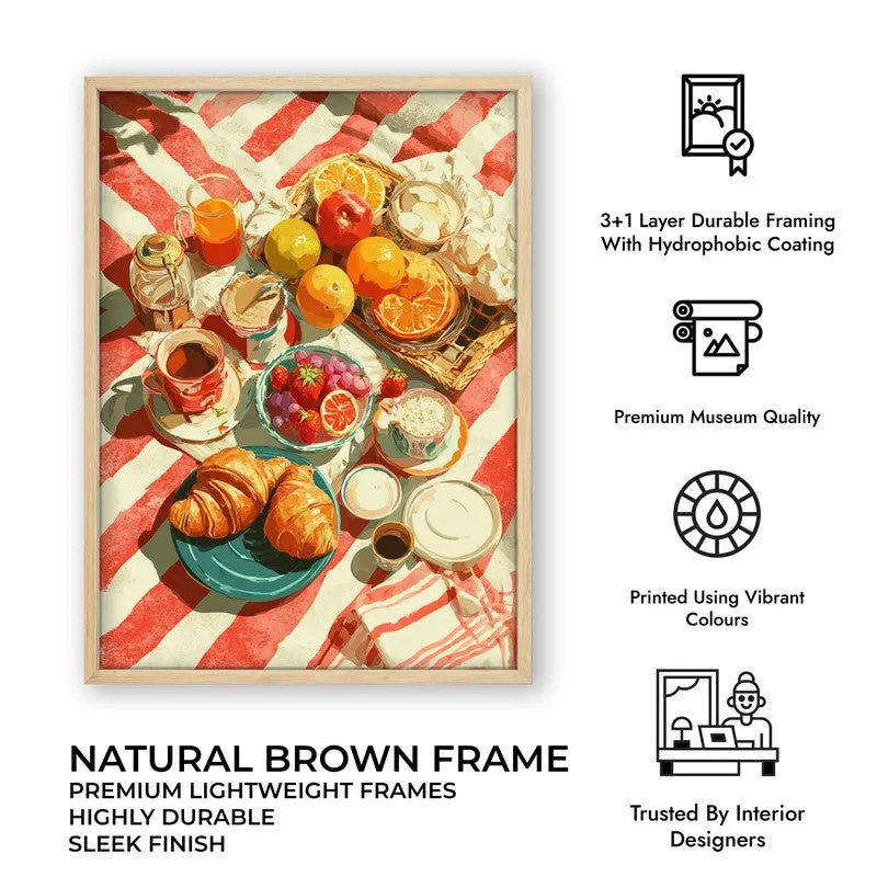 Scarlet Spread Canvas Wall Painting - Brown Frame media 10