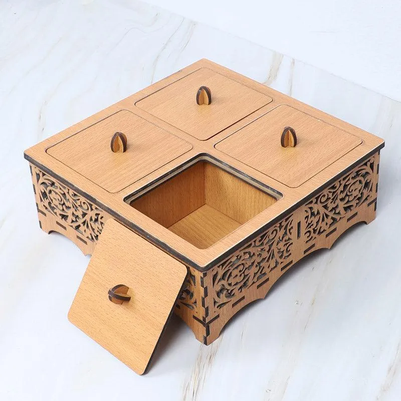 Elegant MDF Dry Fruit Container with Intricate Design media 6