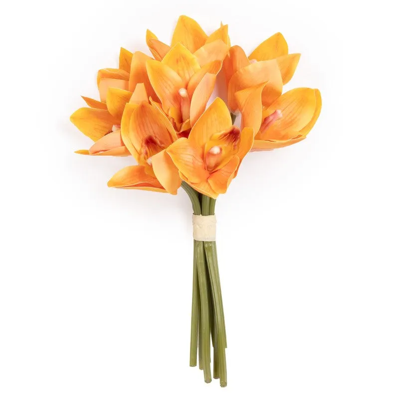 Styled Artificial Orchid Flower Bunches - Orange media 5