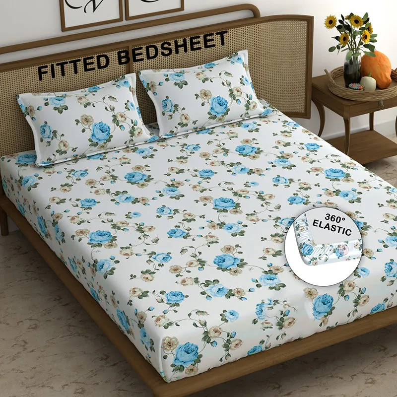 Lillian Fitted Microfiber Microfiber Bedsheet (Blue) - 150 GSM media 3