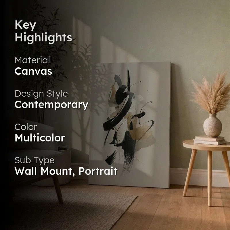 Minimal Flow Gold Canvas Canvas Wall Art media 2