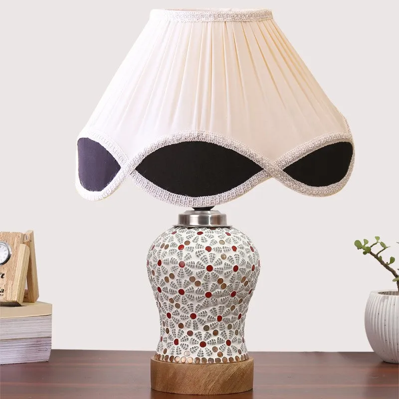 Harmyra Arc Pleated Wooden Table Lamp - Multicolor media 4
