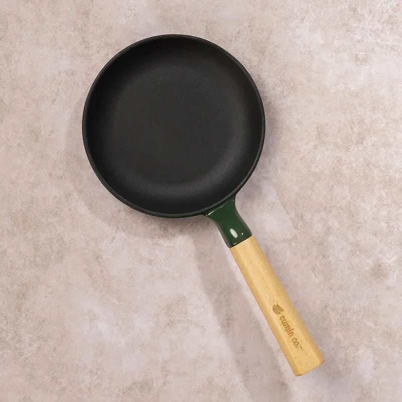 Cumin Co Enamel Cast Iron Frying Pan (Green) - 750 mL media 6