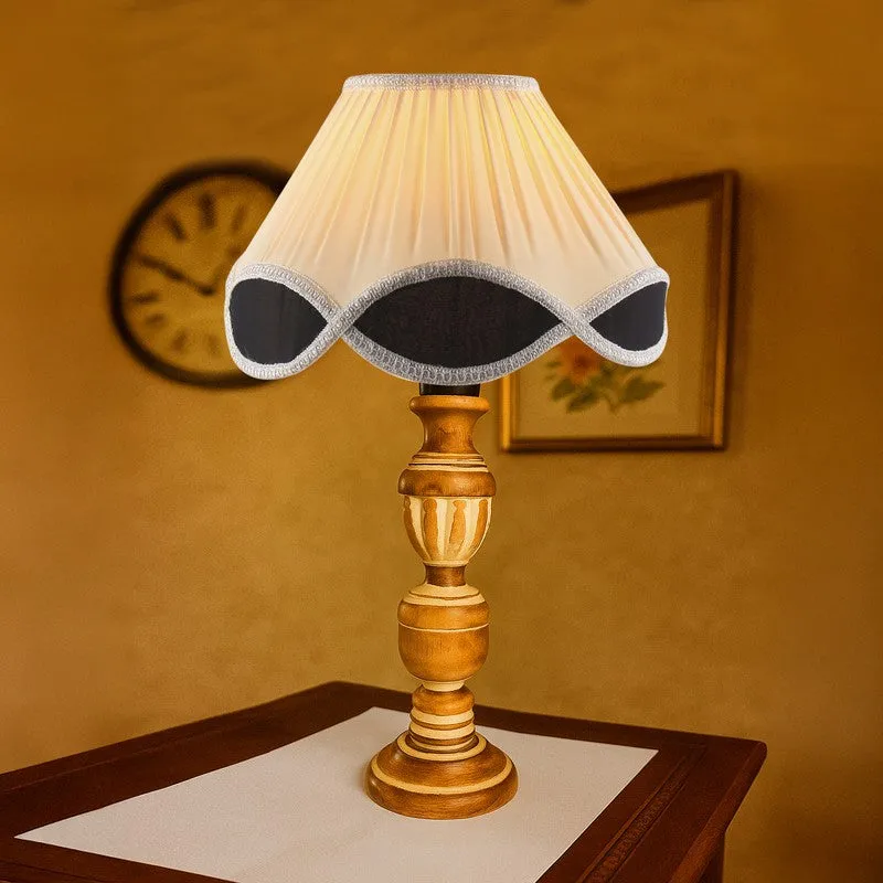 Zenrae Pleatoq Wooden Table Lamp - White media 3