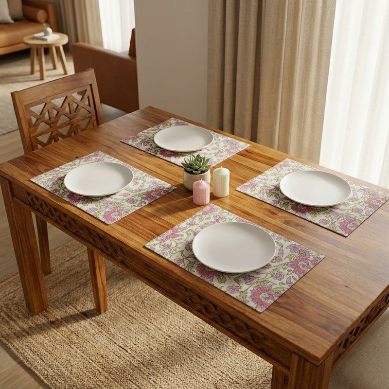 Botanical Bliss Canvas Table Mats - Set Of Four