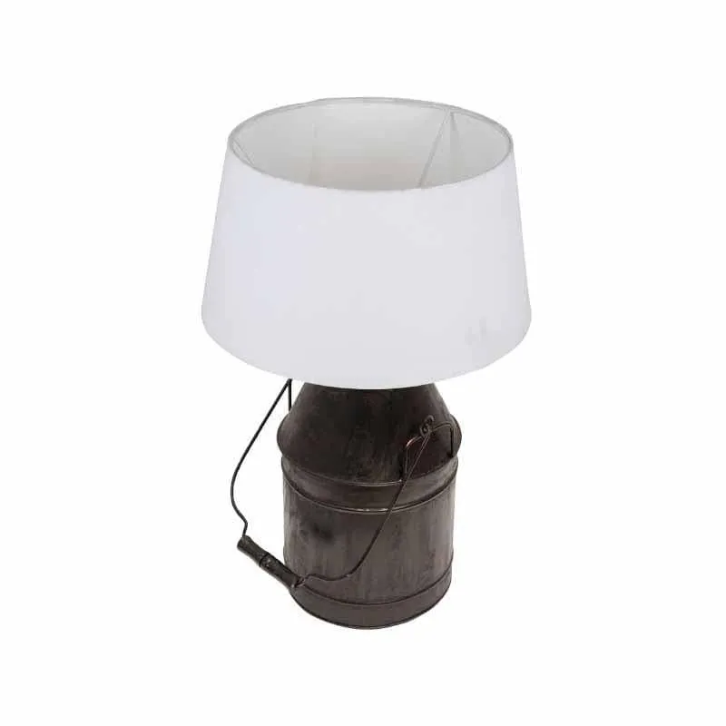 Milk Man Fabric Table Lamp - White,Black media 4