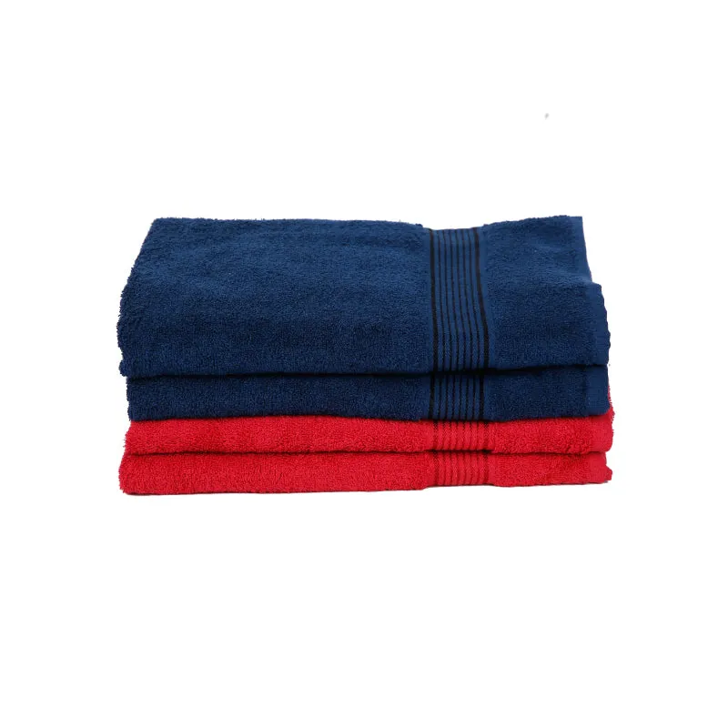 Bodil Bath Towel (Navy Blue & Red) - Set Of Four media 4
