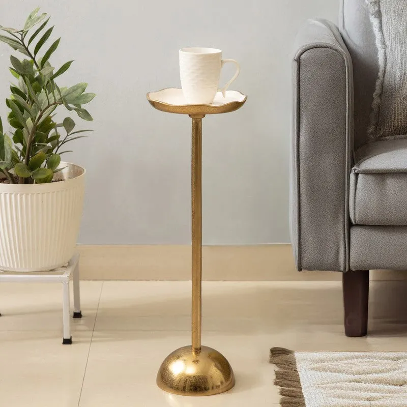 Scalloped Edge Aluminum Side Table - Gold media 1